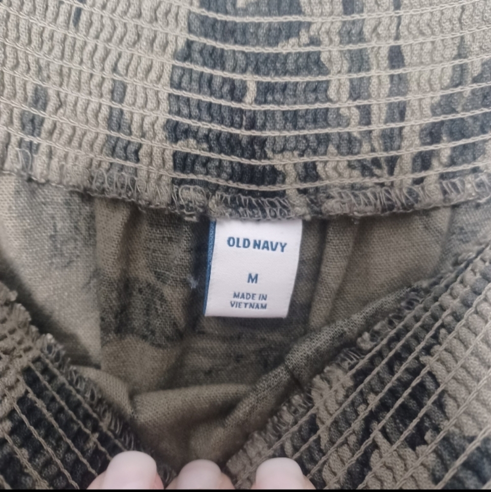 Old Navy waist defined linen blend Jumpsuit camotanical print M - Picture 4 of 5